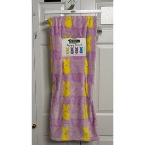 Peeps Happy Easter Plush Throw Blanket 60x70 Pink Bunny Butterfly Oversized